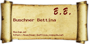 Buschner Bettina névjegykártya